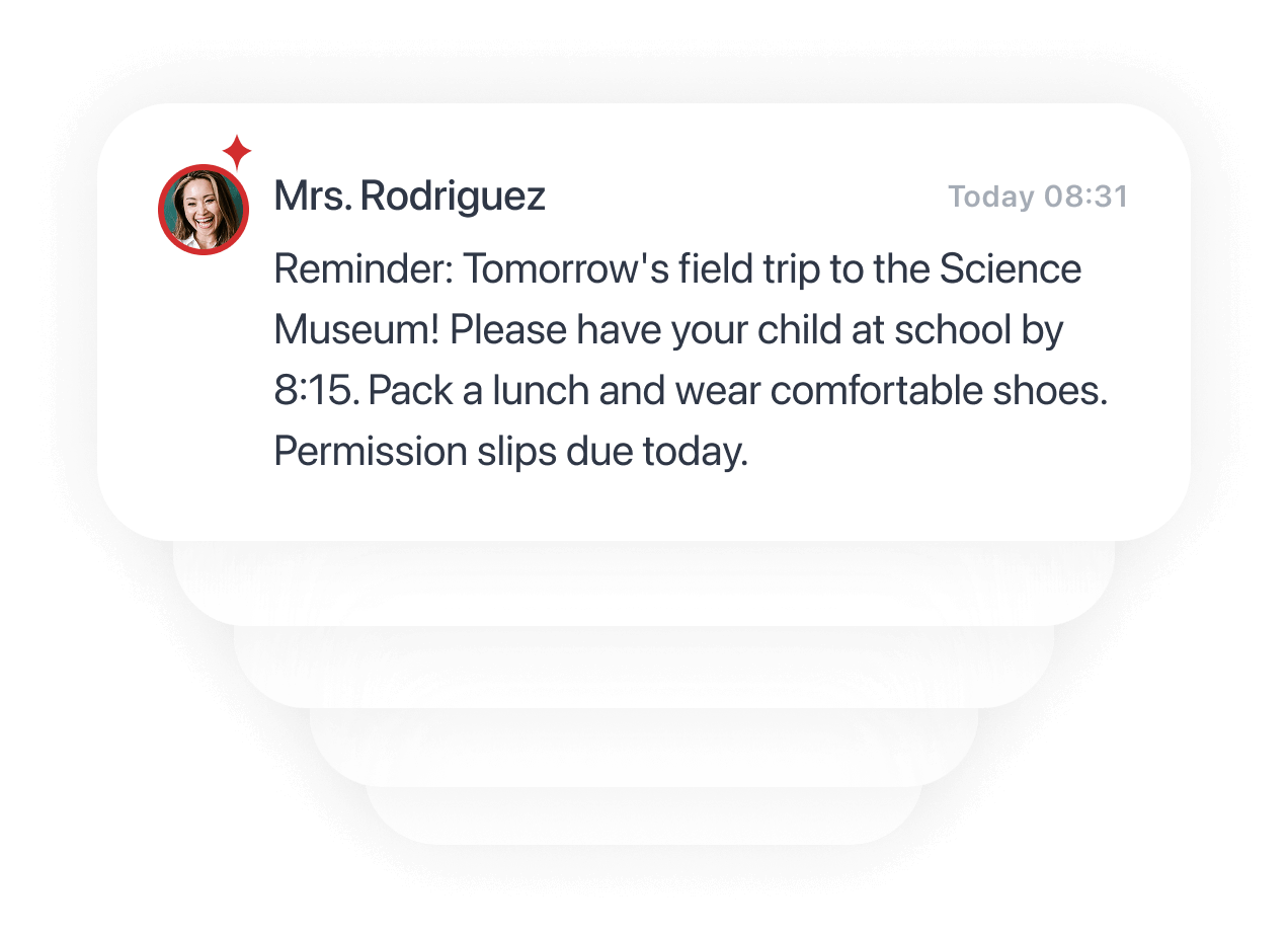 PhotoCircle announcements feed showing visual updates posted to a circle.