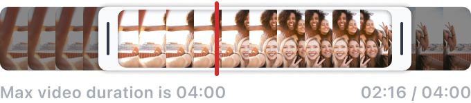 PhotoCircle video player interface showing an extended video clip.