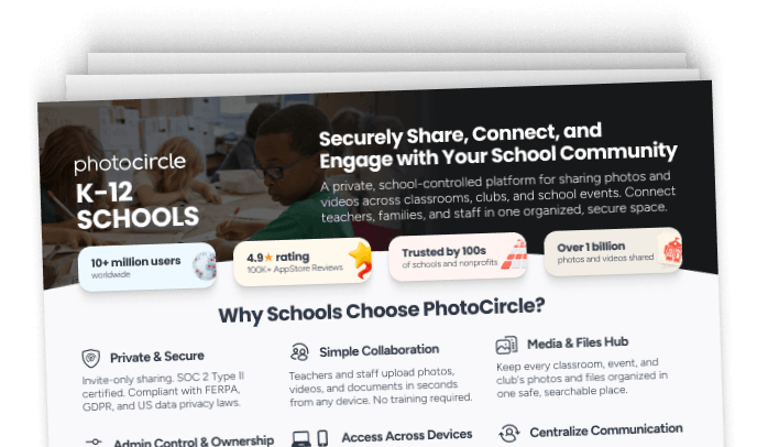 Preview of the PhotoCircle K-12 plan overview PDF.